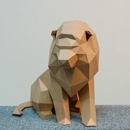 DIY手作3D紙模型擺飾 小動物系列 -萬獸之王獅子 (4色可選)