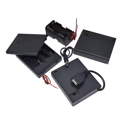 2/4/6/8AA Power Battery Storage Case Holder Storage Box Multi Purposes DIY AA Battery Holder DC USB 