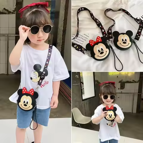 Disney Cartoon Children's Shoulder Bag Donald Duck Daisy Mickey Minnie Bag Waterproof Silicone Bag G