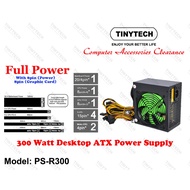 DESKTOP PC ATX POWER SUPPLY TINYTECH PS-R300 12CM BIG FAN PCI-E 6PIN 8PIN PW PSU 50CM MB 50CM TOWER 