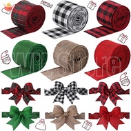 1 Roll Fashionable Colorful DIY Christmas Theme Fabric Burlap Ribbon With Wired Edge Cute Gift Wrapping Ribbons For New Year Wreath Bows Crafts