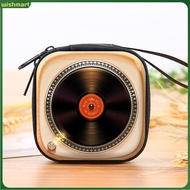 [WM]  Wallet Radio Tape Print Zipper Closure Vintage Metal Coin Purse Storage Pouch for Party