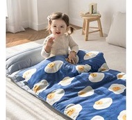 韓國 Juhodeco 兒童純棉睡袋-微笑荷包蛋(附收納袋)