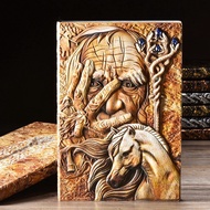 Vintage Style 3D Embossed Journal Notebook A5 Diary Handcraft Bible Book Retro Travel Planner Cool G