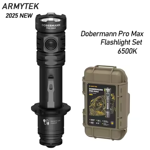 Armytek Dobermann Pro Max Magnet USB Tactical Flashlight Set 2025 New 6500K Cold Light Torch Light S