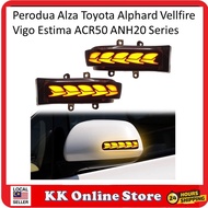 Perodua Alza Toyota Alphard Vellfire Vigo Estima ACR50 ANH20 Series DRL Side Mirror Dynamic Turn Signal Light LED