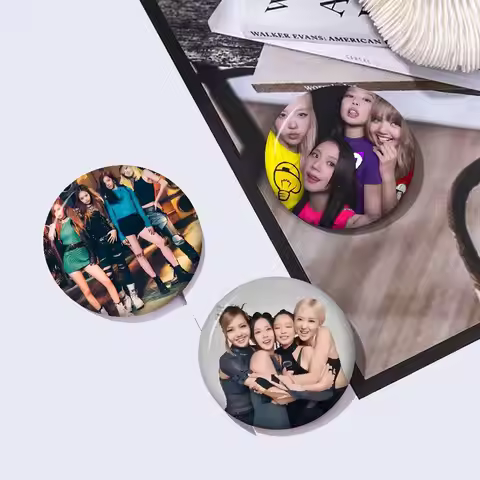 Kpop BLACKPINK Anime Button Pin Handmade Brooch For Clothes Cartoon Badge Backpack Decoration Jewelr