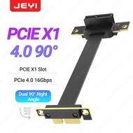 JEYI PCIe 3.0/4.0 X1สายเคเบิล90 ° มุมขวา PCI X1ด่วนสายต่อขยายสำหรับการ์ด WiFi PCIe อะแดปเตอร์ M.2การ