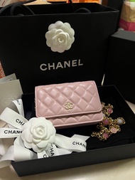 Chanel WOC Pink 22B 粉紅色寶石鏈 Wallet on chain