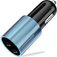 Dual pd car charger, fast charging 60w small steel cannon car charger head, multi-functional metal c