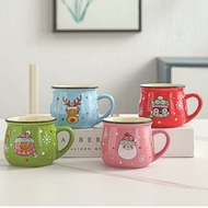 【SG Seller】Ceramic Christmas Mousse Cup, Christmas Breakfast Cup, Cartoon Santa Claus, Coffee Breakf