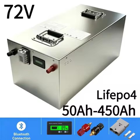 Hot Sale 72V 24S LiFePO4 Battery Pack 50Ah‑450Ah Built‑in BMS Deep Cycle Rechargeable Lithium Batter