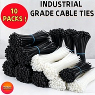 Nylon Cable Ties–(4"- 14")– Black/White–10 Bags–Industrial Strength–For Cabling&Installations