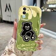 HP Casing For VIVO V29 5G V29 Pro 5G V29 Lite 5G V29E Case Black Bear Pattern Casing HP Casing Cream