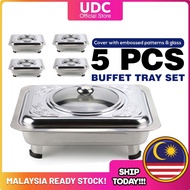 UDC 🥡 5 SETS 34x28 BUFFET EMBOSSED / BUFFET TRAY SET / BUFFET FOOD TRAY / SERVING TRAY /FOOD PAN KEN