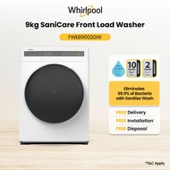 Whirlpool FWEB9002GW SaniCare 9kg Front Load Washer, 1400rpm with 2 Years Warranty