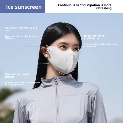 Nylon Hyaluronic Acid facial mask Sunscreen Mask Women's UV Mask Windproof Slim 3D 3D Eye Protection