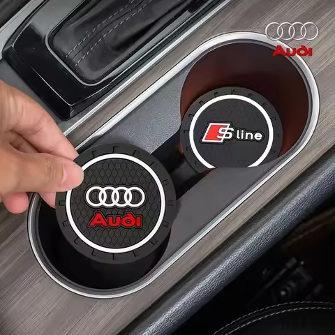 Car Water Cup Slot Car Coaster Decoration Accessories Anti Slip Mat Case For audi SLine A1 A3 A4 A5 