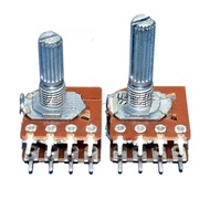 Potentiometer Eight-pin Volume Power Amplifier Audio Potentiometer B50K B100K Flower Axis Side Axis 