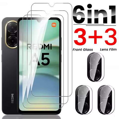 RedmiA5 4G Glass 6 In 1 9H Clear Protective Glass For Xiaomi Redmi A5 4G Camera Glass Screen Protect