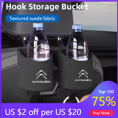 2026 Hot Car Sticker Car Fur Seat Back Water Cup Holder With Hook Drink Rack Storage Pocket For Citr