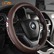 GTIOATO BMW M Car Leather Steering Wheel Cover Suitable For 38CM Breathable Steering Wheel Protectiv