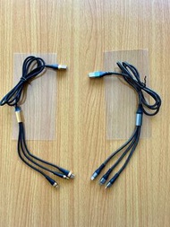 全新USB 100W 高速三合一充電線  每條35元