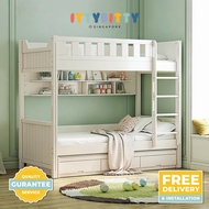 (Free Installation) Children's Bunk Bed Series/bed frame/staircase/wardrobe/ladder/ double decker bed