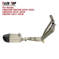 For Honda CBR650R CBR650F CB650R CB650F Full Exhaust System Underbike Exhaust Front Pipe 51mm Escape