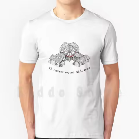 Town Center-Age Of Empires 2 T Shirt Men Cotton Cotton S-6xl Medieval Centro Urbano Age Of Empires 2