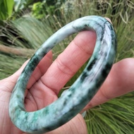 細版窄面玉手鐲 緬甸玉手鐲 淺綠、深綠及蜜糖色 鴨蛋形