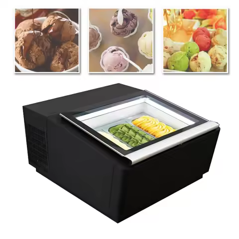 High Performance Desktop Ice Cream Display Dipping Cabinet Gelato Showcase Mini Gelato Display Freez