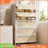 LULU Kitchen Cabinet 2-5Layers Kabinet Dapur Microwave Oven Storage Cabinet Rack Bamboo Kitchen Dish