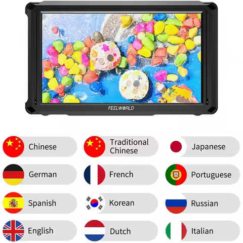 FeelWorld FW568 PRO 6 High-Bright Touchscreen On-Camera 4K HDMI Monitor 1200nits Waveform, Vectorsco