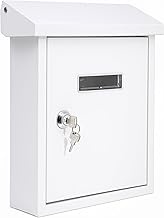 Serenelife Weatherproof Wall Mount Locking Mailbox - Galvanized Steel w/Metal Flap for Mail Insertio