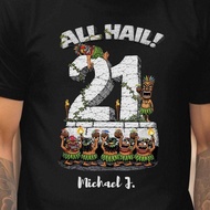 21St Birthday T-Shirt Funny Tiki Theme Tee Personalized Gift