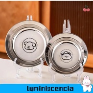 LUMINISCENCIA Mini Plates, 304 Stainless Steel 14/16CM Round Plates, Cute Shockproof Tableware Reusa