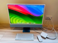台中 2021 iMac 24吋 4.5K Retina M1晶片 8G 256g 藍色 Apple 蘋果電腦 有原本盒裝
