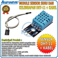 DHT11 DHT-11 Temperature and Humidity Sensor Module + Cable DHT11 Temperature and Humidity Sensor + 