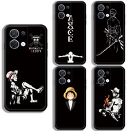 One Piece OPPO Reno8 T 5G Reno10 Pro Plus Reno 8 Z Phone Case Black Colors Solid Silicone Cases Protection Cover