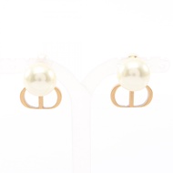 【二手】Dior Tribal CD Logo 耳環，米白色鍍金，女士耳環，二手 B