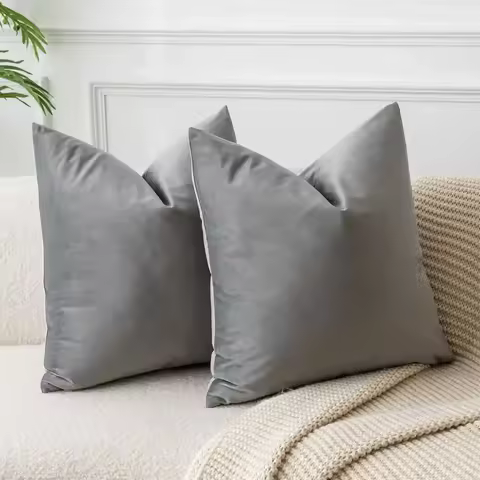 Dark Gray Cushion Cover 30x50cm Velvet Home Decorative 45x45cm Throw Pillow Cover for Living Room So