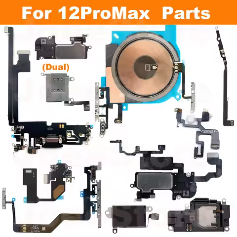 For iphone 12ProMax Charging Wireless Coil Loudspeaker Earpiece Power Volume Vibrator Flash Sensor B