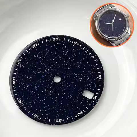 28.5mm No logo Enamel Texture Blue Starry Sky Watch Dial Arabic for Seiko Datejust NH35/36 Automatic