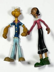 懷舊 1978年 香港製造 Made In Hong Kong  大力水手 ＆ 奧利芙 鐵線公仔，Popeye & Olive。交收請看描述。