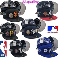 2025MLB Baseball Cap AA Pattern Flat Brim Cap Size Cap Basketball Full Head Big Brim 813alruan