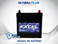 EXCEL NS40ZL MAINTENANCE FREE BATTERY (40B20L/40B19L/44B19L/46B20L) Car Battery for Perodua Kancil V