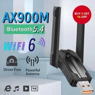 Wireless WiFi Adapter AX900 USB 3.0 WiFi 6 & Bluetooth 5.4 900Mbps Dual Band 2.4G/5Ghz Network Card