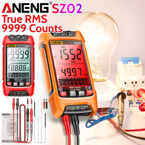 ANENG SZ02 9999 Counts Ohm Tester DC AC Voltage Current True RMS NCV Digital Multimeter Resistance F