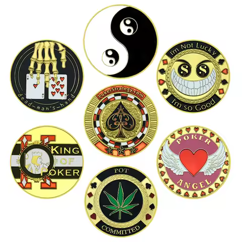 Casino Lucky Coins Texas Hold'em Chips Game Coins Gold Plated Coin Holiday Gift Fans Collection